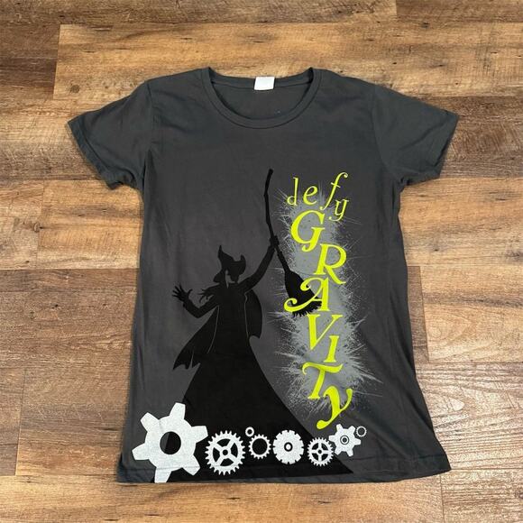 Wicked Broadway Musical "Defy Gravity" Shimmer T-Shirt XL Elphaba Green for Good - Picture 1 of 8